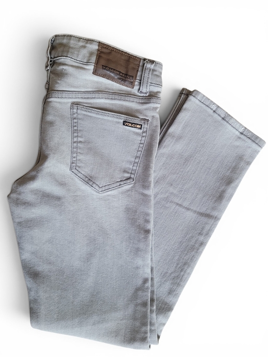 Volcom Other - Volcom Vorta Slim Straight Boys 14 Gray Stretch Jeans Skate 28x27